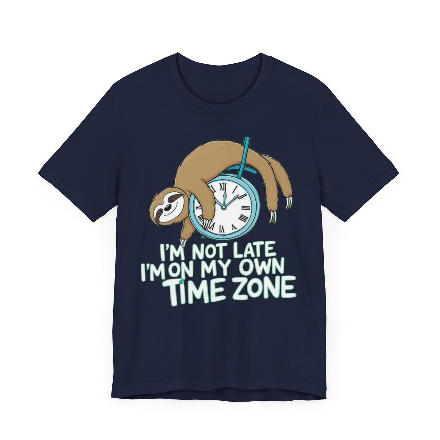 Sloth Time Zone Tee - Funny Unisex Short Sleeve Shirt, Perfect Gift for Animal Lovers, Birthdays, Lazy Days, Quirky Humor, Casual Wear